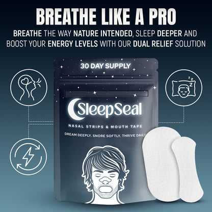 SleepSeal Nasal Strips and Mouth Tape for Sleeping