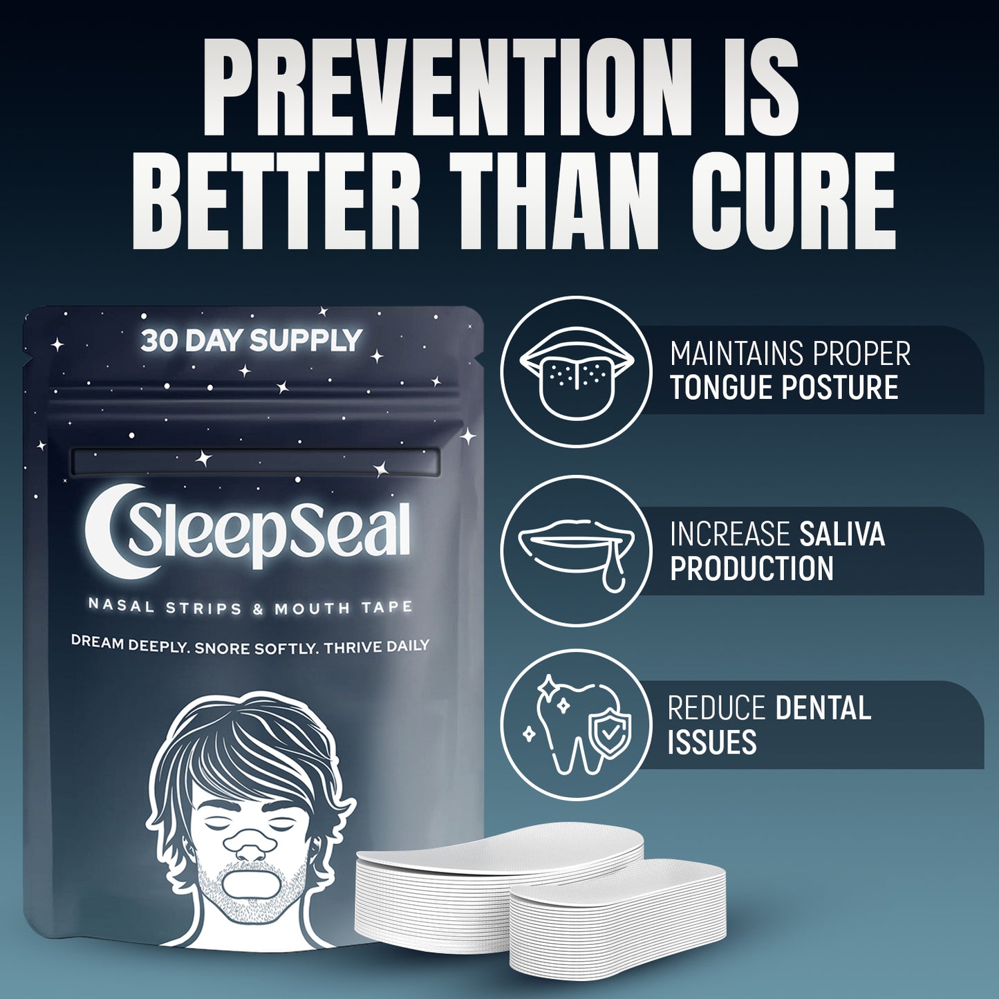 SleepSeal Nasal Strips and Mouth Tape for Sleeping